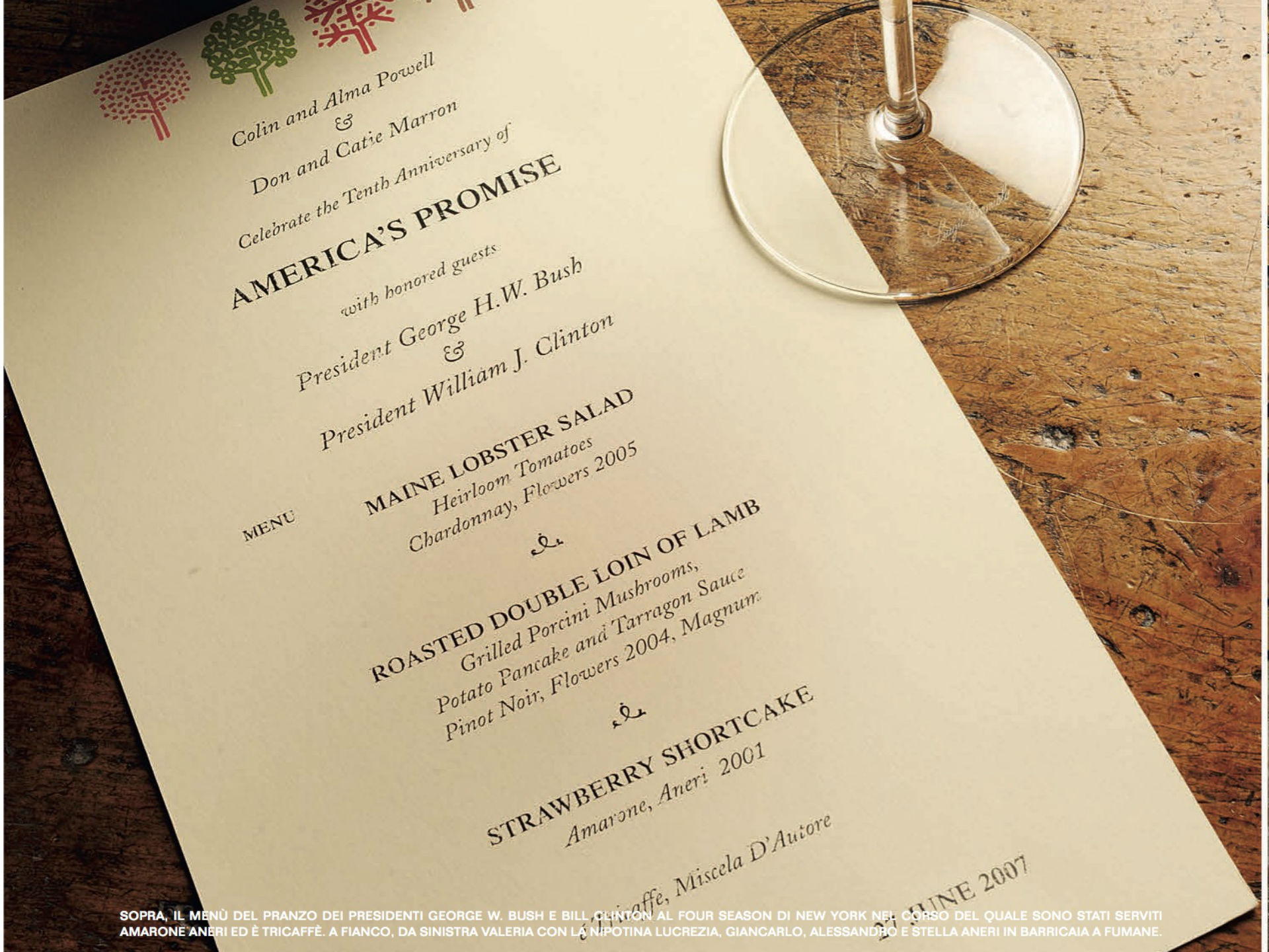 New York’s Four Seasons Restaurant Menu